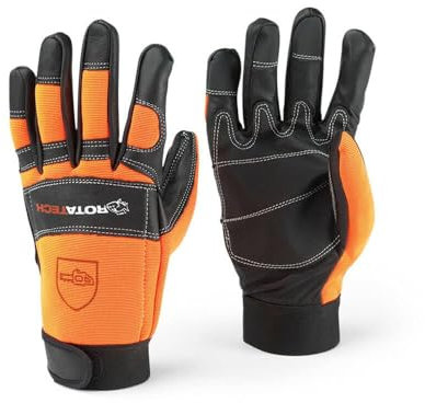 Rotatech Chainsaw Safety Gloves – Premium Quality – Class 1 - S to L (Size 8 / Small)