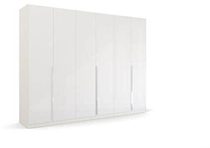 Rauch Möbel Glamour by Quadra Spin Schrank Drehtürenschrank, Hochglanz Weiß/Weiß, 6-TRG., inkl. 3 Kleiderstangen, 3 Einlegeböden, BxHxT 271x210x54 cm