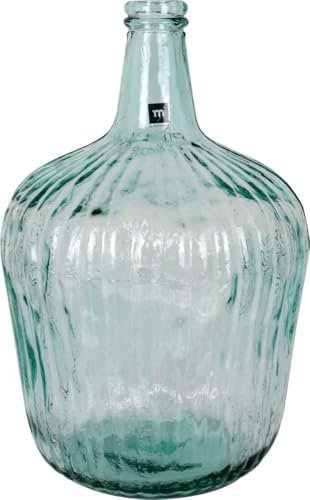 Garrafa Damajuana de Vidrio Reciclado 10L con Diseño Rayado – Recipiente Grande y Resistente para Vino, Licores, Aceite o Decoración en Hogar y Bodegas