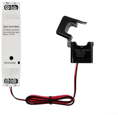 SPORTARC für Tuya Smart Zigbee Energiezähler, Stromverbrauch Monitor kWh, Leistungsüberwachung Meter, DIN-Schiene mit Klemme Stromwandler App