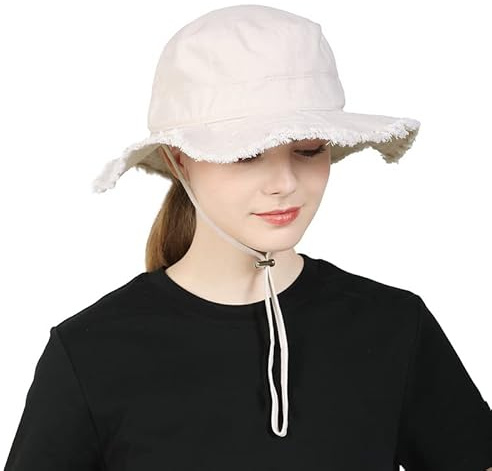 SJTJSPX Chapeau de Soleil Femme Homme Chapeau Anti UV UPF 50+ Été Chapeau de Seau Pliable Chapeau de Pêcheur à Large Bord Casquette Visière Capeline Plage Chapeau Jungle Jardin Safari Voyage