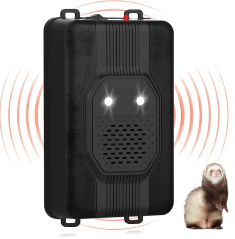 TEOV Marderschreck Ultraschall mit LED Blitzlicht, Anwendungsbereich ca. 40-50m², Flexible Stromversorgung, für Motorraum, Haus, Garten oder Dachboden