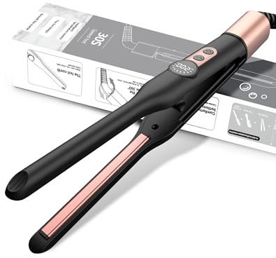 UMIGA Mini Ionic Straightener, Pencil Hair Straightener & Curler 2-in-1 - Travel-Size with 4 Adjustable Temperatures, Auto Shut-Off, Portable Lightweight Design for Short Hair & Beards