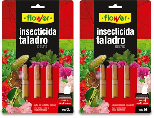 Flower - Insecticida Geranios Antitaladro Monodosis | Protección Total y Efectiva | Acción Preventiva y Curativa | Fácil Aplicación, Color Único (Paquete de 2)