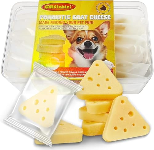 Friandises Fromage Naturel pour Chien et Chat,Sain et Délicieux,Favorise Un Pelage Sain,15 Friandises en Sachets Individuels,Pratique à Emporter