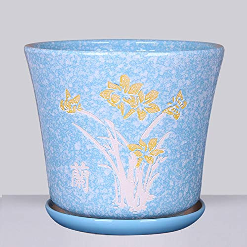 Pot de fleurs en céramique de style chinois pour plantes grasses et plantes vertes, pot de chlorophytum extra large pour décoration de jardin, bonsaï