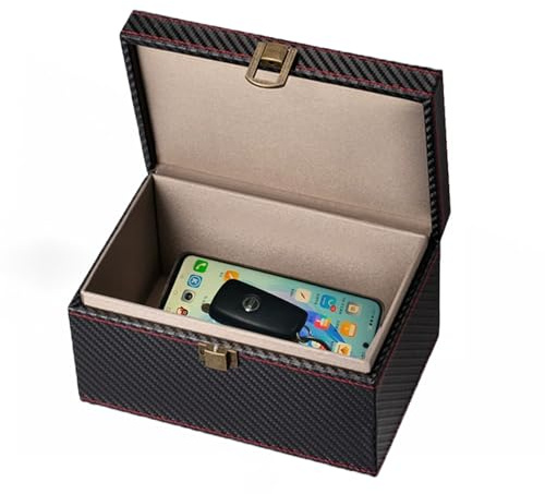 Faraday Box, Faraday Box per chiavi auto - RFID Signal Blocker, Antifurto, Anti-scansione, Anti-Gps Tracking, Portachiavi Schermatura del segnale, scuro, Taglia unica (19 * 12 * 9cm)