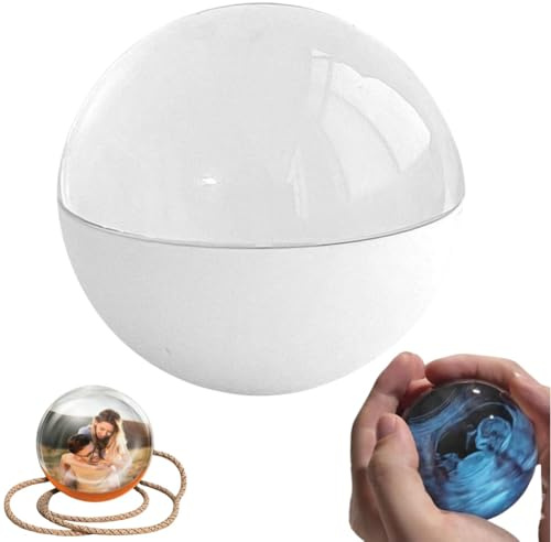 Album photo numérique à ultrasons 3D avec boule de cristal - Affichage vidéo numérique sur boule de cristal - Boules lumineuses vidéo à ultrasons - Cadeau personnalisable avec écran électronique