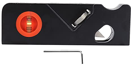 Pialla per smussare la lavorazione del legno, pialla manuale per smussatura del bordo, taglio con raggio di 45° con profondità regolabile, struttura in plastica ABS di alluminio (Nera)