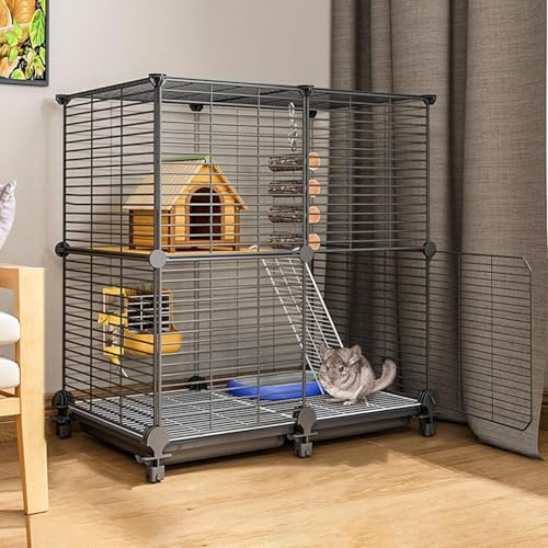 Grande Gabbia Per Cincillà, Conigli E Porcellini D'India - Habitat Per Animali Domestici Al Coperto Con Rampa Piattaforma Rimovibili Adatto Per Ratti Adulti Furetti