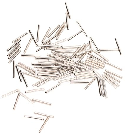 Yinhing Kit Manicotti a Crimpare a Canna Singola da 100 Pezzi Kit Connettori per Lenza da Pesca in Acciaio Inossidabile per Manicotti a Crimpare per Tubi in Fune da Pesca a Traina Sicuri (1.0#)