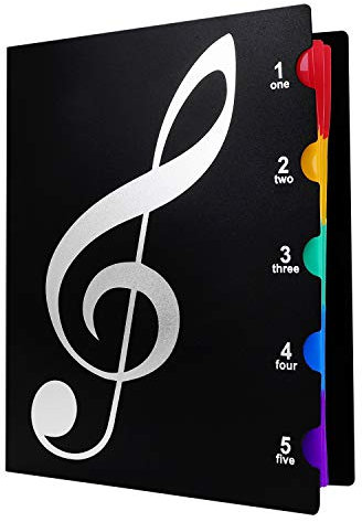 Projektmappe A4 Notenmappe Musik Ordnungsmappe 20 Fächer Notenblätter Mappe Mit Gummizug Sammelmappe Plastik Ringordner Wasserdichtes Ringbuch Personalhefter für Schule Büro Kunst Business