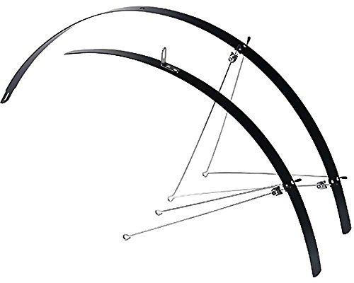 CONTEC Schutzblechgarnitur Flat Fender 1 Paar 28Zoll 42mm breit schwarz +Flicken