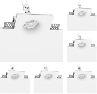 ledscom.de 6 LED faretto da incasso in gesso GIEDI DIY, incl. lampada GU10 (bianco caldo, 5,4W, 510lm, 45°)