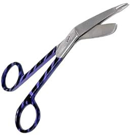 Lister Ciseaux à pansement 14 cm avec revêtement coloré pour infirmière et étudiant - Ciseaux utilitaires de premiers secours (bleu foncé)