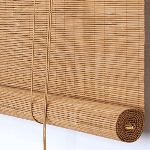 Bambu rullgardin natur, retro, romersk rullgardin, bamburullgardin, ljusfilterrullgardin för fönster, dörrar, insynsskydd, väderbeständig, trä, rullgardiner, solskydd för terrass, trädgård, balkong
