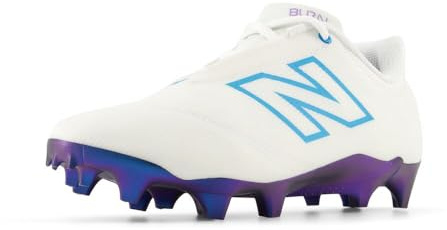 New Balance Women's Burnx4 Lacrosse Shoe, White/Black/Spice Blue, 4.5 UK