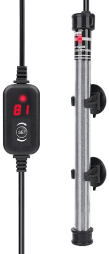 hygger Submersible Aquarium Heater, 100W 150W 200W 300W Adjustable Fish Tahk Heater with Temperature Controller, LED Display, Small Aquarium Betta Heater for up to 20/26/40/48 Gallons