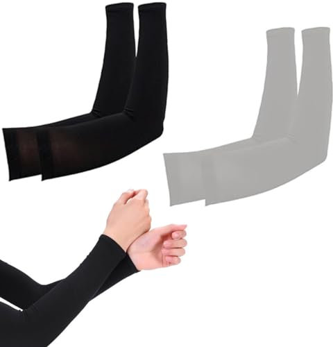 JTUYPT 2 Paia Maniche a Braccio - UV Protezione UPF 50+ Manicotto Braccio di Raffreddamento Tatuaggio di Copertina per Uomo Donna Sport Ciclismo Golf