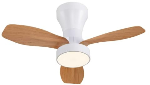 BEL AIR HOME - TAURUS takfläkt med DC-motor och 24W LED-ljus, 6 lufthastigheter och 3 ljustemperaturer, fjärrkontroll ingår, (trävit)