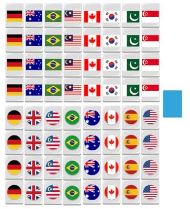 JHIALG Game Blocks Mahjong Sets, Flagge Obst Tier Muster Mahjong für Frühling Picknick Party Geschenk