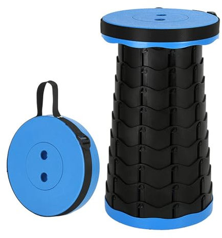 Roysmart Mini tabouret pliant portable, tabouret télescopique, tabouret de camping ou de pêche, tabouret de camping léger, tabouret télescopique pour extérieur, camping, pêche, barbecue