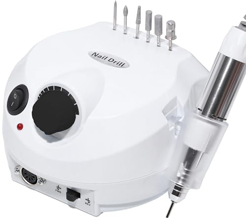 Retoo Fresa elettrica per unghie 45.000 giri/min 65 W set 48 punte smerigliatrice gel acriliche pedicure pedale cambio direzione