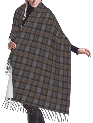 peiyeety Outlander Tartan - Fraser Tartan Kaschmir-Fransenschal Herbst- und Winterschals Der weichste Klassiker