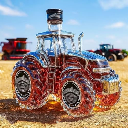 DUOAZJL Carafe à Whisky en Forme de Voiture 300 ML – Statue Artistique, Bouteille de Whisky en Forme de Tracteur, Distributeur de Bouteilles de vin vides Anti-Fuite créatif(4)