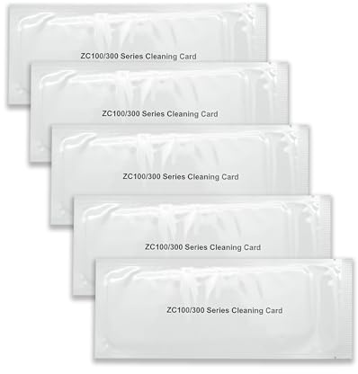 5Pcs ID Card Printer Cleaning Kit Fits for Zebra ZC100 ZC150 ZC300 ZC350,Single-Use Cleaning Card Replace 105999-311