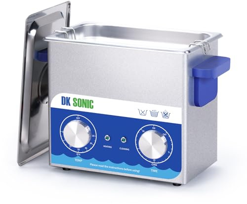DK SONIC Ultrasonic Cleaner,3L 120W Ultrasonic Jewelry Cleaner with Heater& Mechanical Timer,Sonic Cleaner for Cleaning Jewelry,Eyeglasses,Coins(Include Basket)