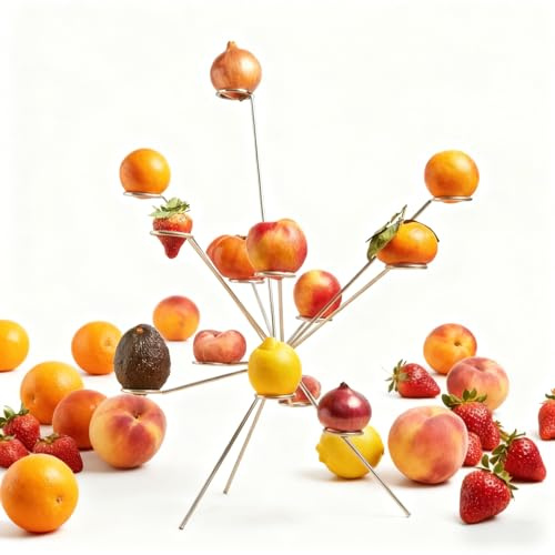 Staryy Exploding Fruit Bowl, Fireworks on the Dinner Table, Art Floating Fruit Display, 360° Ventilation Keeps Fresh, Handcrafted Metallic Sculpture for Kitchen Dining Table Centerpiece Decor
