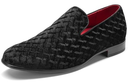 Bruno Marc Men's Dress Loafers Velvet Tuxedo Slip-on Shoes Party Wedding Red Bottom
