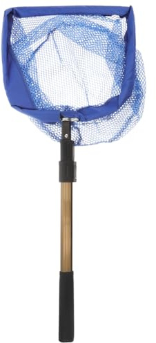 Ciieeo Recogedor de Balones de Ping Pong Portátil Mango Telescópico, Red Plegable Azul para Tenis de Mesa, Herramienta Ligera para Recoger Balones en Actividades Deportivas al Aire Libre
