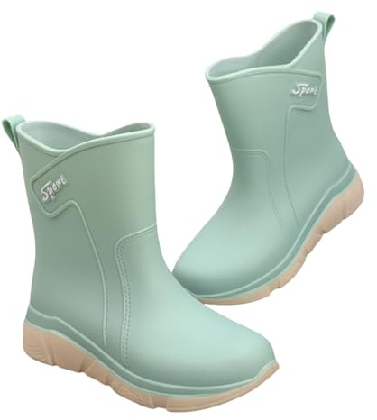 Botines de verano ligeros, botas de lluvia para viajes y exteriores, impermeables de caña corta botas de goma para hombre y mujer, antideslizantes y cómodas, botas con tacón, botas de goma para mujer