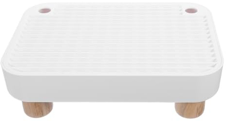 WRITWAA Kattlådaramp, Kattramp för kattlåda, Filterfunktion, Vit | Vit 28 x 18 x 9 cm, antispårningsdesign med träfötter för seniorer, enkel rengöring
