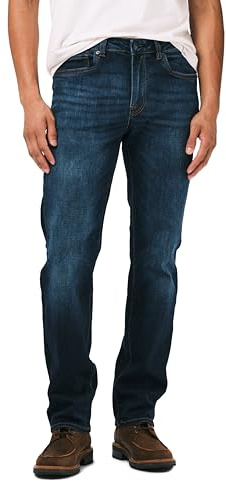 Buffalo David Bitton Straight Six Jeans, Indaco Autentico e sabbiato, 44W / 30L Uomo