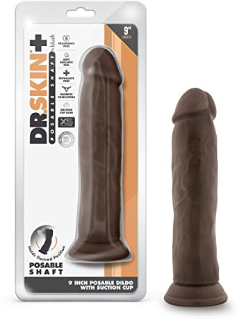 Blush Novelties Dr. Skin Plus Realistischer beweglicher Dildo mit dreifacher Dichte – 9,25 Zoll Länge, 2 Zoll Breite – Stabile, feste Saugnapfbasis für freihändiges Spielen und kompatibel