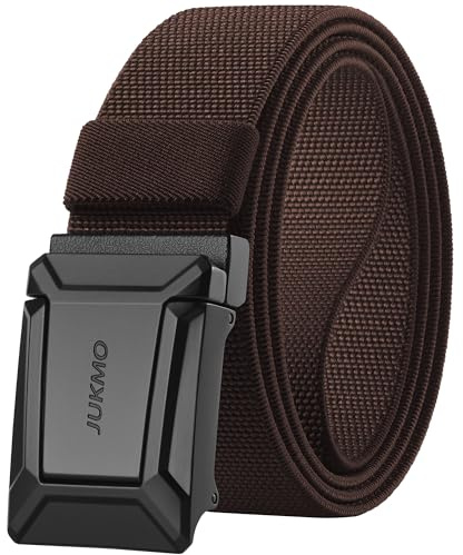 JUKMO Stretch Tactical Belt for Men, Military Work Rigger Hiking 1.5 Elastic Nylon Web Ratchet Quick Release Belt in Gift Box