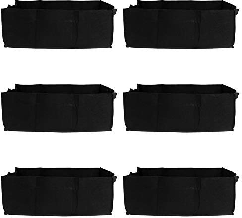 Happyyami 6 Pezzi Borsa Per Piantare Grandi Sacchi Per La Coltivazione Borsa Quadrata Per Piante Sacchi Di Coltivazione Rettangolari Sacchetti Per La Coltivazione Di Piante Pentola Black