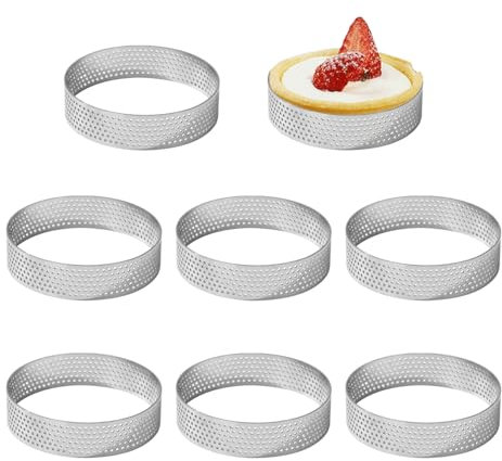 8 Pieces of Baking Mousse Rings, Stainless Steel Molds, Round Molds, Baking Tools, DIY Dessert Accessories