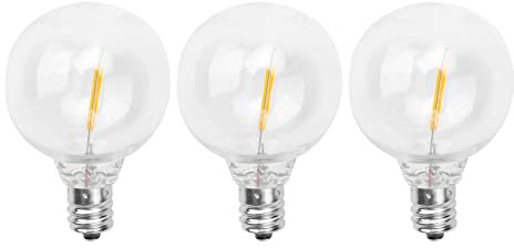 Kueohse 3 StüCk G40 LED GlüHbirnen, E12 Schraube Sockel Bruchsichere LED Globe GlüHbirnen für Solar Lichter Ketten Warm