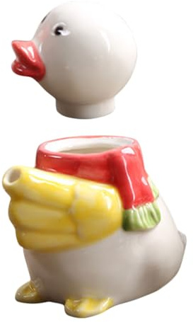 Sosoport Ceramic Soy Sauce Dispenser and Vinegar Bottle Adorable Cartoon Food-grade Ceramic Oil Bottle for Kitchen Condiments for Home Cooking