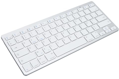 Cuifati Ultratunt Bluetooth-Tangentbord, Trådlöst Tangentbord med Saxknappar för OSX, Kompatibel med Tablet Laptop Telefon PC (Fransk AZERTY Layout)