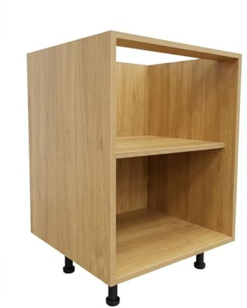 Top Living MCR Natural Oak Flat Pack Quality Kitchen Base Units -18mm cabinet Back (600 Single Base Unit)