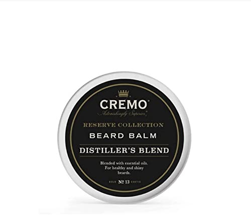 Cremo Styling Beard Balm, Distiller's Blend (Reserve Collection), Nourishes, Shapes And Moisturizes All Lengths Of Facial Hair, 2 Ounce