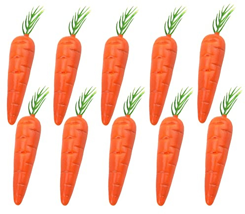 Hezhou 10 Piezas Mini Zanahorias de Espuma Mini Simulación Zanahorias Espuma Zanahoria ​Artificial Adorno de La Zanahoria Falsa de Zanahorias Artificiales de Pascua para el hogar y la Cocina