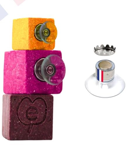 MABBY Porta saponi magnetici a ventosa * Fissaggio potente * Acciaio inossidabile * Supporto da parete senza perforazione * Ideale per bagno, cucina, WC * per tutti i vostri saponi solidi. (1 Classico