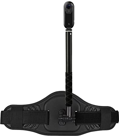 LICHIFIT Kamera midjebälte + 1,2 m selfiepinne för GoPro för Insta360 för Fusion Action kamera / panorama-kamera utomhushållare midjeband midjefäste fäste rem