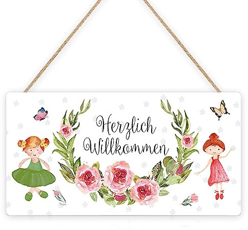 HPNIUB Willkommen Zuhause Zeichen,Herzlich Willkommen Hölzerne tür Zeichen, Haustür Deko,Lovely Garden Dekoration, (BxH) 29x15cm,Türkranz Herbst Wohnzimmer Esszimmer Dekoration